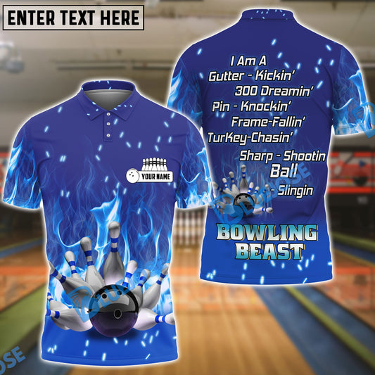 BlueJose Bowling Beast Personalized Name 3D Shirt