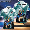 BlueJose Bowling And Pins Color Ink Customized Name 3D Shirt (4 Colors)