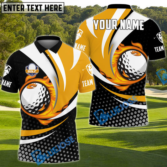 BlueJose Golf Yellow Pattern Personalized Name, Team Name 3D Shirt