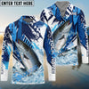 Bluejose Salmon Fishing Technical Fish Scale Custom Name & Team Name 3D Shirts