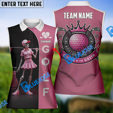 BlueJose Skull Queen Golf Polo Shirt, Custom Name & Team Name 3D Shirt