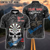 BlueJose Darts Skull Reaper Game Over With Dartboard Design Personalized Name Shirt