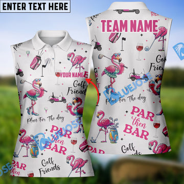 BlueJose Par Then Bar Flamingo Golf Shirt, Custom Name & Team Name 3D Shirt