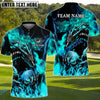 BlueJose Dragon Golf Fire Lightning Shirt Customized Name, Team Name 3D Shirts (4 Colors)