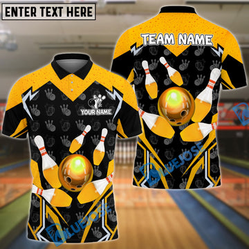 BlueJose Bowling And Pins Beer Style Personalized Name And Team Name 3D Shirt