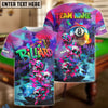 BlueJoses Billiards Ball 8 Skull Neon Graffiti Customized Name, Team Name 3D Shirt