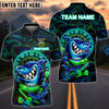 BlueJose Darts Neon Shark Dartboard Design Personalized Name, Team Name Shirt (4 Colors)