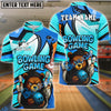 BlueJose Bowling Ball & Pins Angry Bear Customized Name, Team Name 3D Shirt (4 Colors)