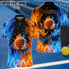 BlueJose Pickleball Fire and Ice Personalized Name, Team Name Unisex Shirt