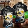 BlueJose Billiards 9 Ball Black And White Dragon Couple Personalized Shirt