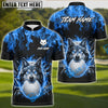 BlueJose Golf Flaming Wolf Design Personalized Name, Team Name 3D Shirt (4 Colors)