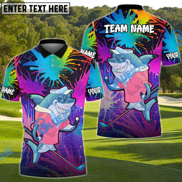 BlueJose Golf Shark Swing Party Funny Shirt Customized Name, Team Name 3D Shirts