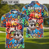 BlueJose Never Give Up Graffiti Golf Shirt Customized Name, Team Name 3D Shirts (4 Colors)