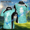BlueJose Women’s Line Art Golf Polo Shirt, Ladies Golf Polo Shirt Personalized Name, Team Name 3D Shirt (4 Colors)