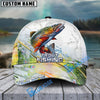 BlueJose Fishing Gold Premium Skinfish Pattern Personalized Cap (Bass, Trout, Walleye, Mahi-Mahi, Striped Bass, Crappie, Pike, Salmon)