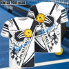 Pickleball Black And White Personalized Name 3D Polo Shirt Gift For Pickleball Player