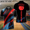 BlueJose Bowling Golden Strike Customized Name, Team Name 3D Shirt (4 Colors)