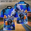 BlueJose Bowling And Pins Bad Attitude Cartoon Beer Party Gang Customized Name, Team Name 3D Shirt (4 Colors)