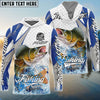Bluejose Walleye Fishing White Scale Pattern Custom Name & Team Name 3D Shirts