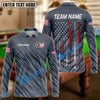 BlueJose Billiards Ball 8 American Flag and Pool Cues Customized Name, Team Name 3D Shirt