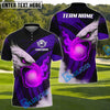 BlueJose Flame Eagle Strike Golf Polo Shirt, Customized Name & Team Name 3D Shirts (4 Colors)
