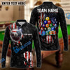BlueJose Billiards USA Flag 8 Ball Stars And Stripes Style Personalized Shirt (2 Colors)