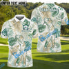 BlueJose Tropical Swing Golf Polo Shirt, Customized Name & Team Name 3D Shirts (4 Colors)