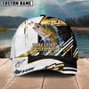 BlueJose Fishing Hook Graphic & Jumping Fish Art Personalized Cap (Tuna, Marlin, Mahi-Mahi, Pike, Bass, Walleye, Trout, Crappie)