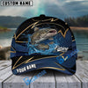 BlueJose Fishing Water Splash Navy Gold Pattern Personalized Name Classic 3D Cap Personalized Cap (13 Breeds)