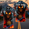 BlueJose Darts Flame Skull Dartboard Multicolor Options Personalized Name Shirt (4 Colors)