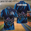 BlueJose Bowling Neon Explosion Customized Name, Team Name 3D Shirt (4 Colors)