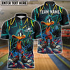 BlueJose Bowling And Pins Duck Neon Graffiti Strike Art Customized Name, Team Name 3D Shirt (4 Colors)