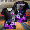 BlueJose Bowling And Pins Volcano Lava Explosion Lightning Customized Name, Team Name 3D Shirt (4 Colors)