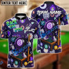BlueJose Billiards Neon 8-Ball Arcade Glow Style Personalized Name Shirt (4 Colors)