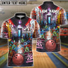 BlueJose Bowling Zombie Pins in Dark Alley Customized Name, Team Name 3D Shirt (4 Colors)