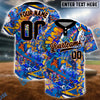 BlueJose Neon Graffiti Softball Jersey, Custom Name & Team Number 3D Shirt (4 Colors)