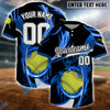 BlueJose Lightning Softball Jersey, Custom Name & Team Number 3D Shirt (4 Colors)