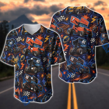 BlueJose Dirt Track Racing Sprint Car Baseball Jersey
