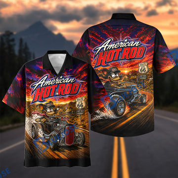 BlueJose American Hot Rod Route 66 Racing Legend Hawaiian Shirt