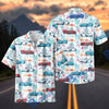 BlueJose Classic Muscle Car Hawaiian Shirt – Vintage Car & Tropical Floral All-Over Print Shirt