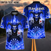 BlueJose Darts Evil Joker Fire Cards Customized Name, Team Name 3D Shirt (4 Colors)