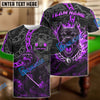 BlueJose Billiards 8-Ball Pitbull Flame Chain Personalized Name Shirt (4 Colors)