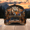 BlueJose Route 66 Hot Rod "Honoring the Legends of the Open Road" Personalized Name Cap – Orange Coupe Custom Baseball Cap