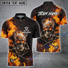 BlueJose Badass Skull Golf Polo Personalized Name, Team Name 3D Shirt (4 Colors)