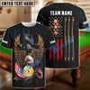 BlueJose Billiards Ball 8 And 9 Eagle USA Flag Pattern Personalized Name Shirt (2 Colors)