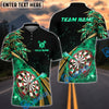 BlueJose Darts Flame Premium Golden Line Personalized Name, Team Name Shirt (4 Colors)