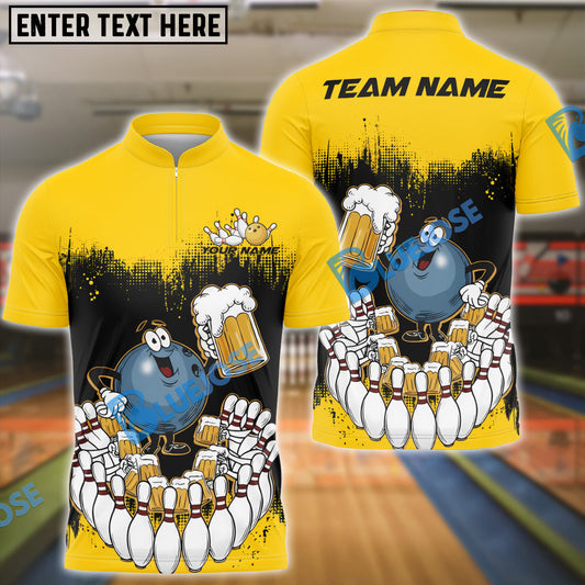 BlueJose Bowling Party Pins Funny Ball Customized Name, Team Name 3D Shirt