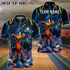 BlueJose Bowling And Pins Duck Neon Graffiti Strike Art Customized Name, Team Name 3D Shirt (4 Colors)