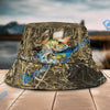 BlueJose Walleye Camouflage Custom Name Bucket Hat