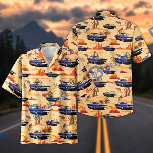 BlueJose Custom Photo Personalized 1970 Dodge Charger R/T 440 Muscle Car Hawaiian Shirt